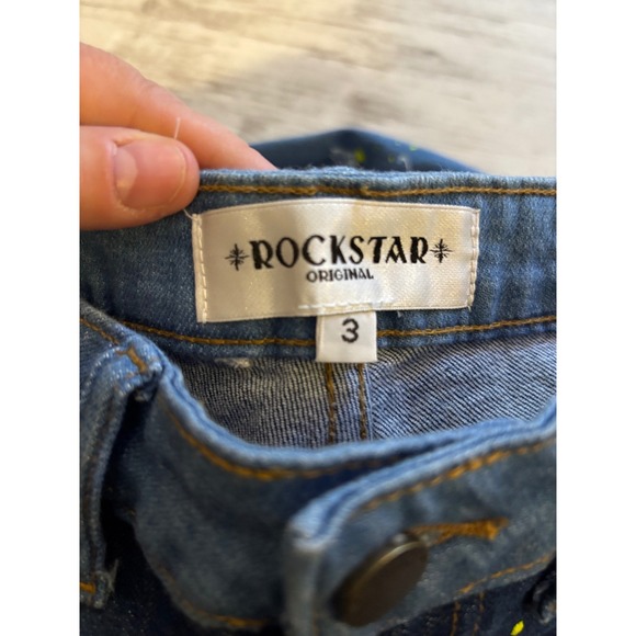 Rockstar‎ Original Distressed Paint Splatter Jeans Size 3 Patchwork Denim - Picture 3 of 10